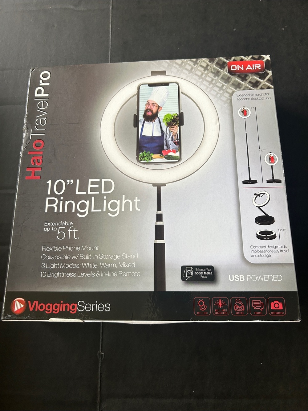 New in Box Halo TravelPro 10" LED Ring Light